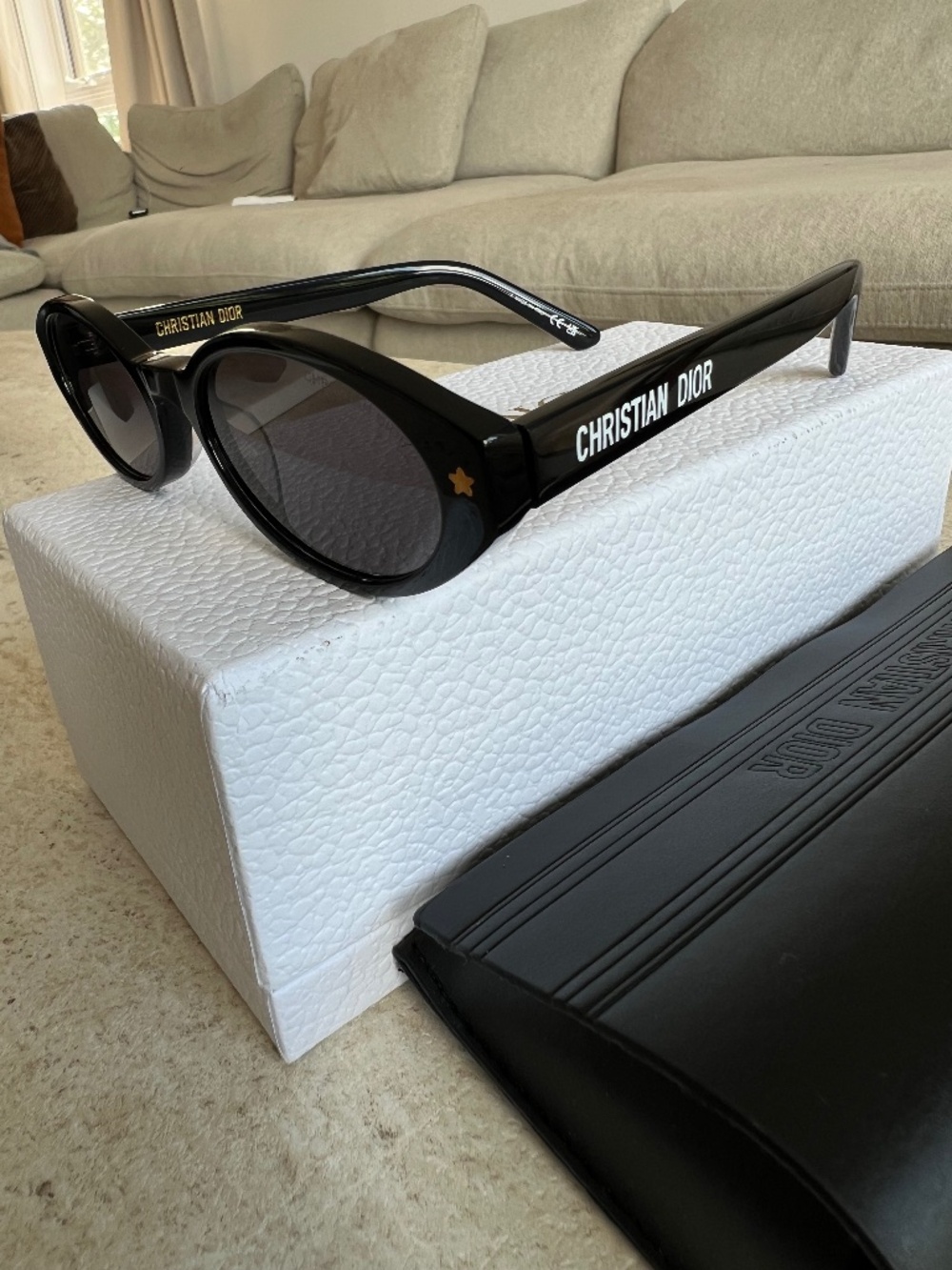 Dior Black Cat Eye Sunglasses with Case